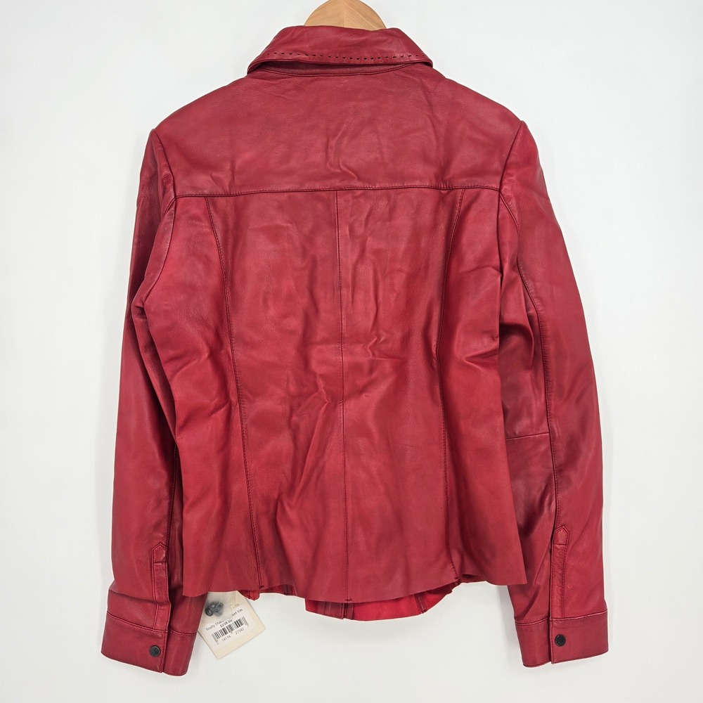 NWT $298 Scully Red Lamb Leather Shirt Jacket Womens S Western Quiet Luxury - Picture 4 of 12